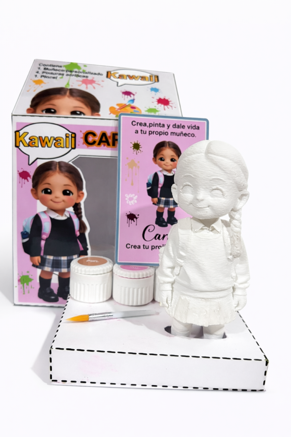 Muñeco Kawaii Personalizado 3D. Píntalo Tú